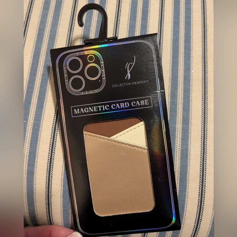 2 For $5! NIP! Vegan Leather Magnetic Phone Card Case